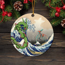Rayquaza vs Dyoxic The Great Wave Mica Ornament Perfect Gift For Holiday