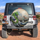 Rayquaza vs Dyoxic The Great Wave Jeep Car Spare Tire Cover