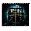 Rick And Morty Moonlight Halloween Jeep Funny Window Curtain
