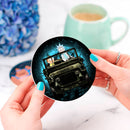 Rick And Morty Moonlight Halloween Jeep Funny Ceramic Drink Coasters