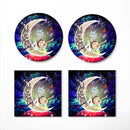 Rick And Morty Cute Love You To The Moon Galaxy Ceramic Drink Coasters