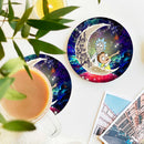 Rick And Morty Cute Love You To The Moon Galaxy Ceramic Drink Coasters