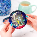Rick And Morty Love You To The Moon Galaxy Ceramic Drink Coasters