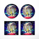 Rick And Morty Love You To The Moon Galaxy Ceramic Drink Coasters