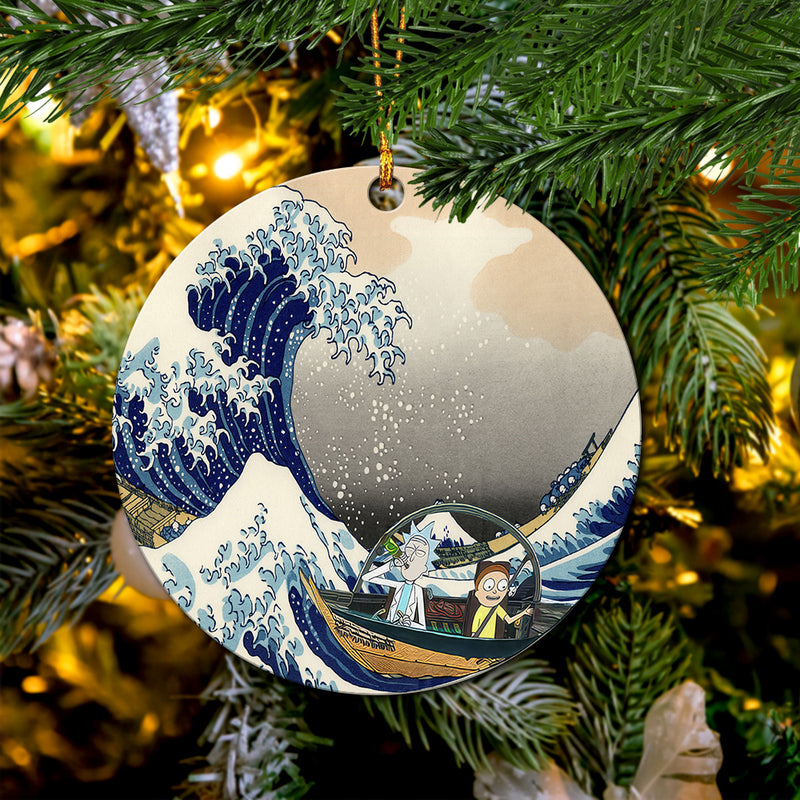 Rick And Morty The Great Wave Japan Mica Ornament Perfect Gift For Holiday