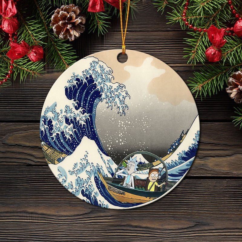 Rick And Morty The Great Wave Japan Mica Ornament Perfect Gift For Holiday
