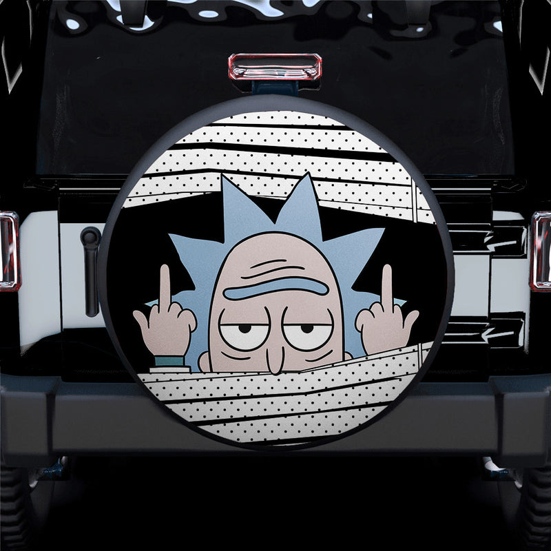 Funny Rick And Morty Middle Finger Jeep Car Spare Tire Cover