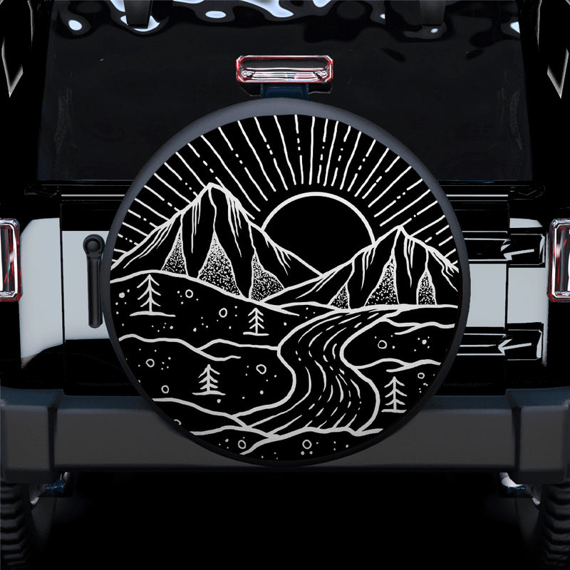 River Through The Mountains Car Spare Tire Cover