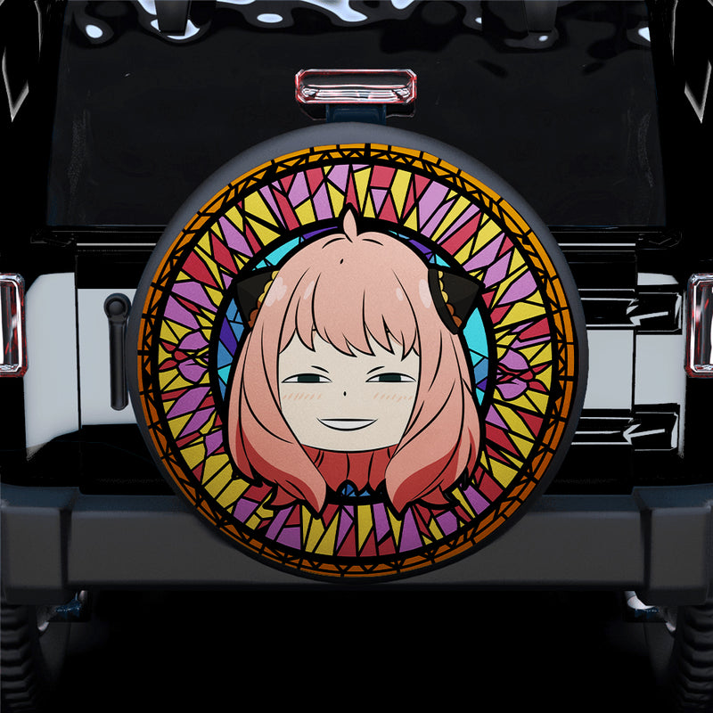 Spy x Family Anya Anime Stained Glass Car Spare Tire Covers Gift For Campers