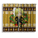 Sanji One Piece Anime Christmas Window Curtain