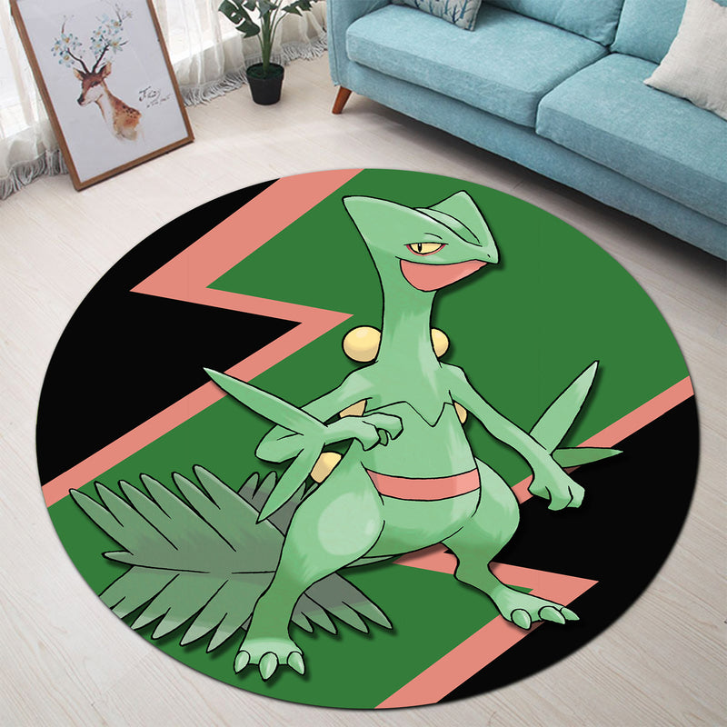 Sceptile Pokemon Round Carpet Rug Bedroom Livingroom Home Decor
