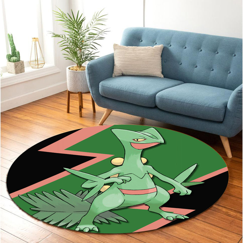 Sceptile Pokemon Round Carpet Rug Bedroom Livingroom Home Decor