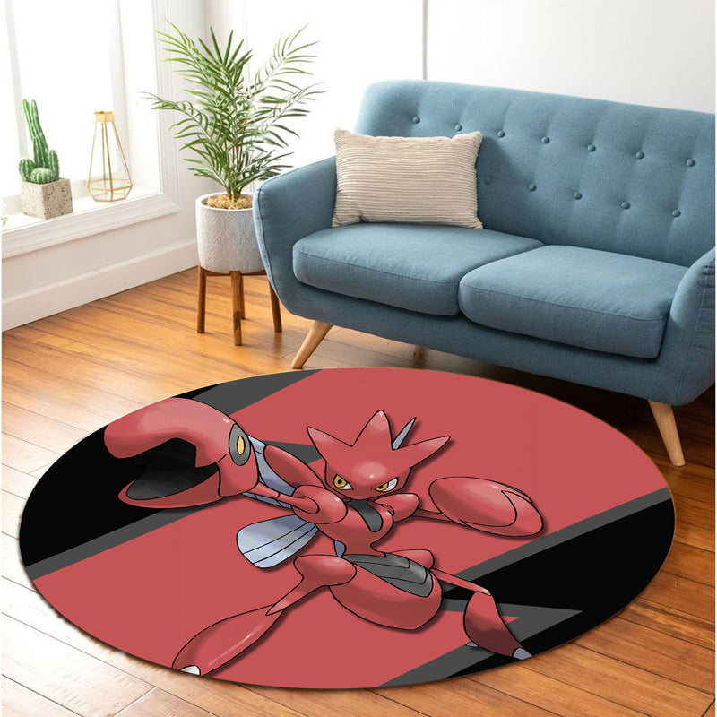 Scizor Pokemon Round Carpet Rug Bedroom Livingroom Home Decor