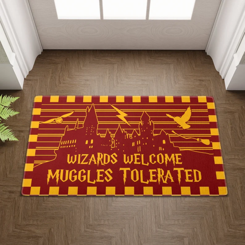 Red Wizards Welcome Muggles Tolerated Doormat Home Decor