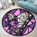 Shinobu Butterfree Stained Glass Round Rug