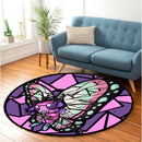Shinobu Butterfree Stained Glass Round Rug
