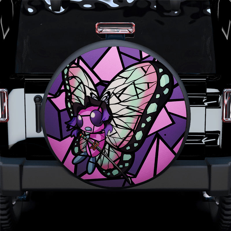 Shinobu Butterfly Pokemon Stained Glass Car Spare Tire Covers Gift For Campers