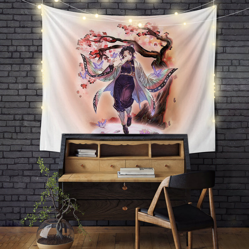 Shinobu Demon Slayer Cherry Blossom Tapestry Room Decor