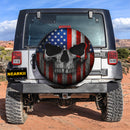 Skull American Flag Jeep Car Spare Tire Cover