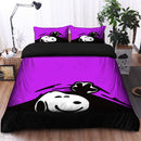 Snoopy Peek Under The Blanket Purple Bedding Set