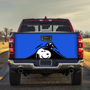Snoopy Peek Under The Blanket Blue Truck Tailgate Decal Sticker