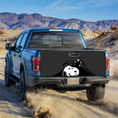 Snoopy Peek Under The Blanket Gray Truck Tailgate Decal Sticker