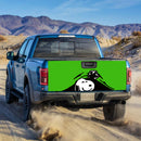 Snoopy Peek Under The Blanket Green Truck Tailgate Decal Sticker
