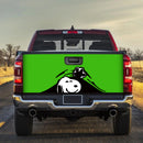Snoopy Peek Under The Blanket Green Truck Tailgate Decal Sticker