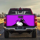 Snoopy Peek Under The Blanket Purple Truck Tailgate Decal Sticker