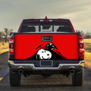 Snoopy Peek Under The Blanket Red Truck Tailgate Decal Sticker