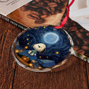 Snoopy Camping Starry Night Glass Ornament