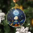 Snoopy Camping Starry Night Glass Ornament