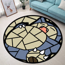 Snorlax Stained Glass Round Rug