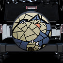 Snorlax Stained Glass Car Spare Tire Cover