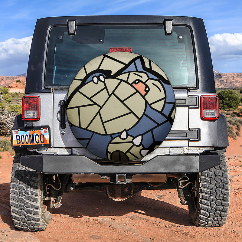 Snorlax Stained Glass Pokemon Car Spare Tire Covers Gift For Campers