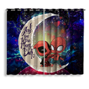 Spiderman And Deadpool Couple Love You To The Moon Galaxy Window Curtain