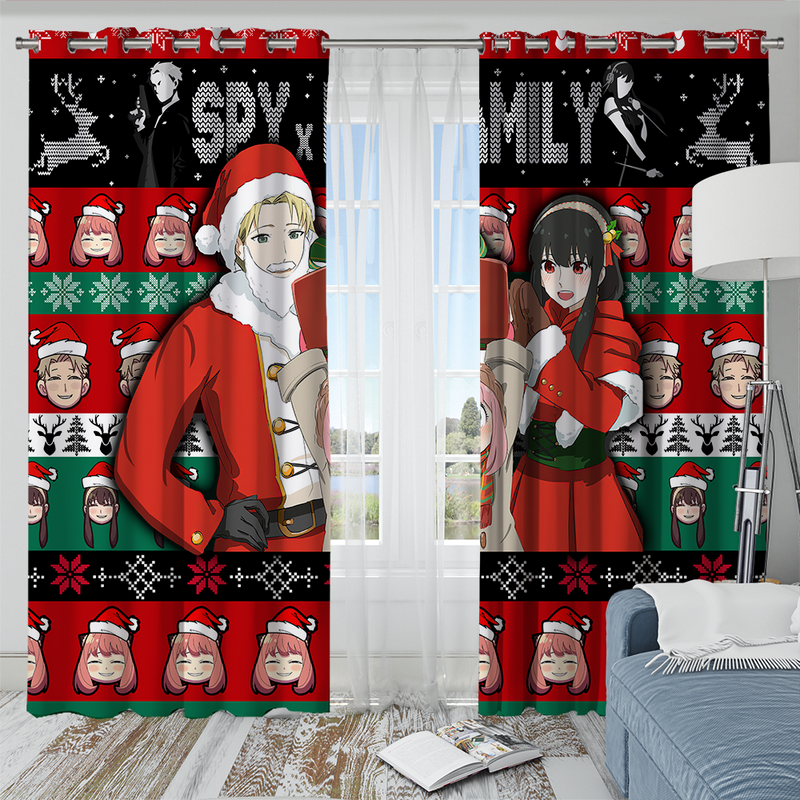 Spy X Family Christmas Window Curtain