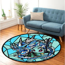 Squirtle Giyu Stained Glass Round Rug