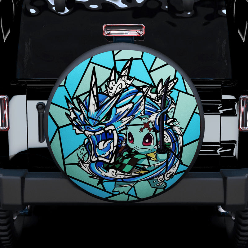 Squirtle Giyuu Pokemon Stained Glass Car Spare Tire Covers Gift For Campers