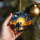 Elephant Starry Night Christmas Mica Ornament Perfect Gift For Holiday
