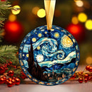 Starry Night x Stained Glass Mica Christmas Ornament Perfect Gift For Holiday
