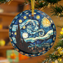 Starry Night x Stained Glass Mica Christmas Ornament Perfect Gift For Holiday
