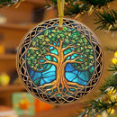 Stained Glass Tree of Life Christmas Mica Ornament Perfect Gift For Holiday