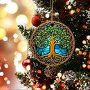 Stained Glass Tree of Life Christmas Mica Ornament Perfect Gift For Holiday