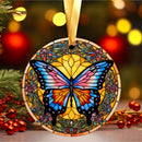 Stained Glass Butterfly Mica Christmas Ornament Perfect Gift For Holiday