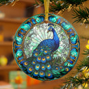Stained Glass Peacock Mica Christmas Ornament Perfect Gift For Holiday