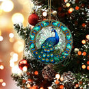 Stained Glass Peacock Mica Christmas Ornament Perfect Gift For Holiday