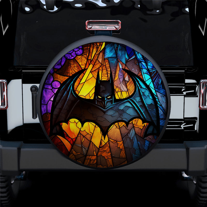 Stained Glass Batman Logo Car Spare Tire Covers Gift For Campers