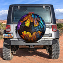 Stained Glass Batman Logo Car Spare Tire Cover