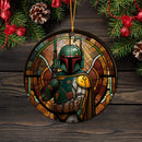 Stained Glass Boba Fett Mica Ornament Perfect Gift For Holiday